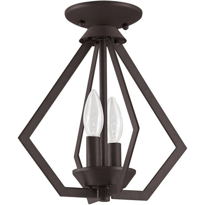 Bronze Two Light Dimmable Chandelier With Shades