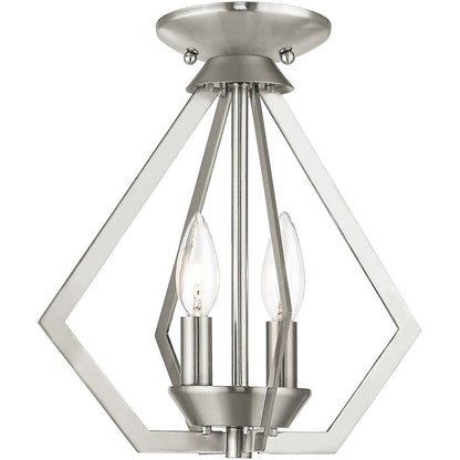 Two Light Dimmable Chandelier With Shades