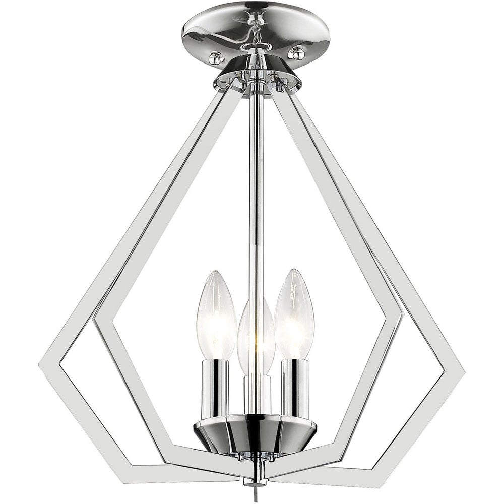 Three Light Dimmable Chandelier With Shades