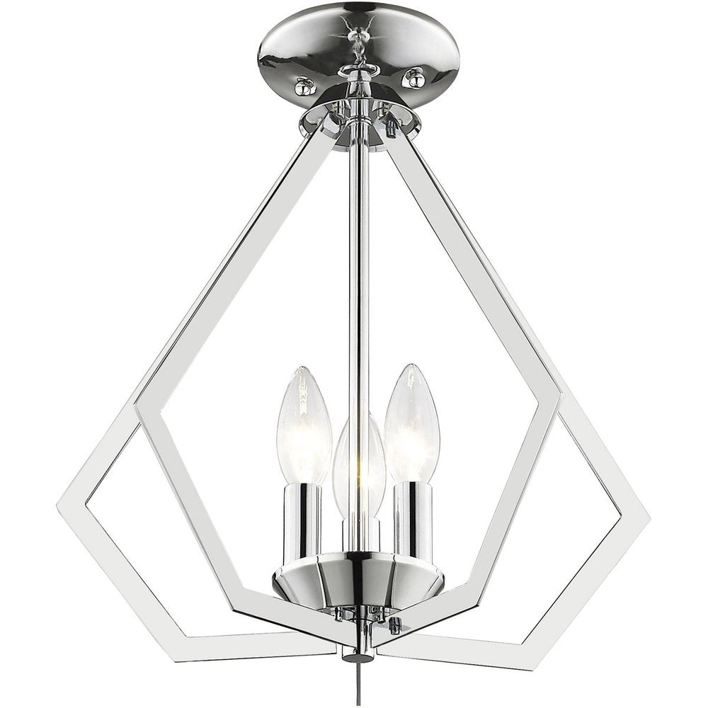 Three Light Dimmable Chandelier With Shades