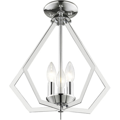 Three Light Dimmable Chandelier With Shades