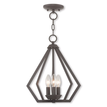 Bronze Three Light Dimmable Chandelier With Shades