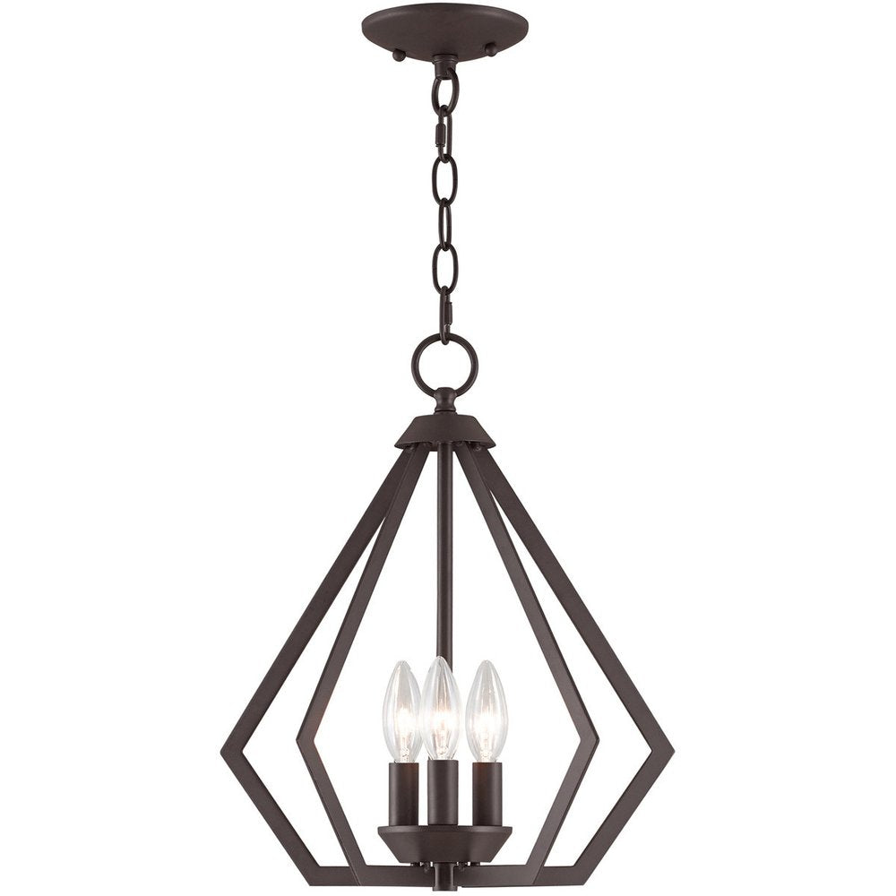 Bronze Three Light Dimmable Chandelier With Shades