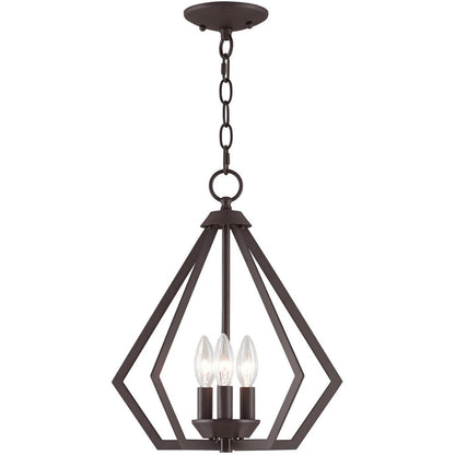 Bronze Three Light Dimmable Chandelier With Shades