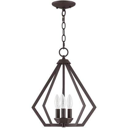 Bronze Three Light Dimmable Chandelier With Shades