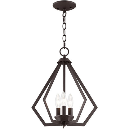 Bronze Three Light Dimmable Chandelier With Shades
