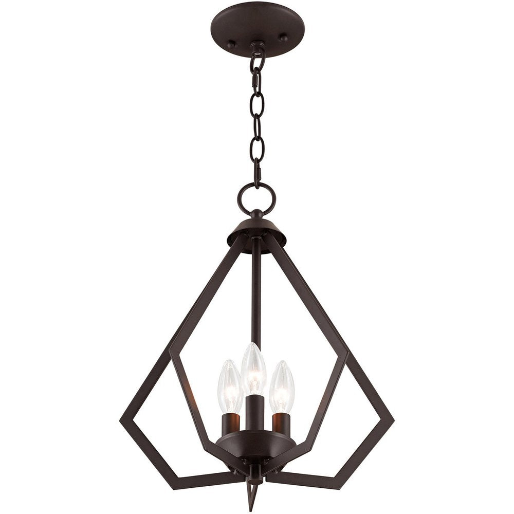 Bronze Three Light Dimmable Chandelier With Shades