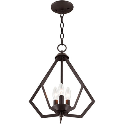 Bronze Three Light Dimmable Chandelier With Shades