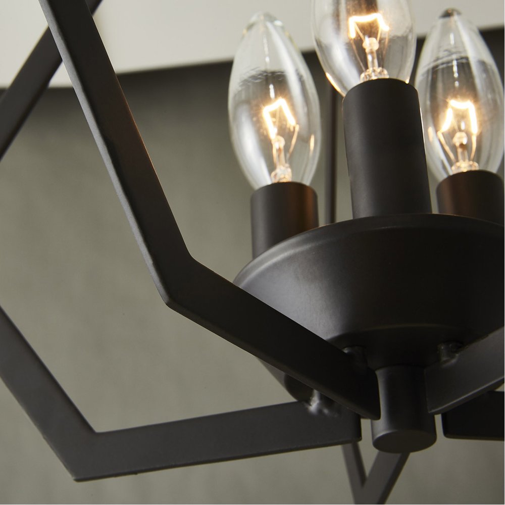Bronze Three Light Dimmable Chandelier With Shades