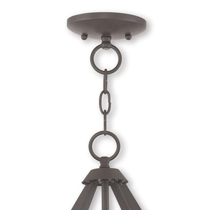 Bronze Three Light Dimmable Chandelier With Shades