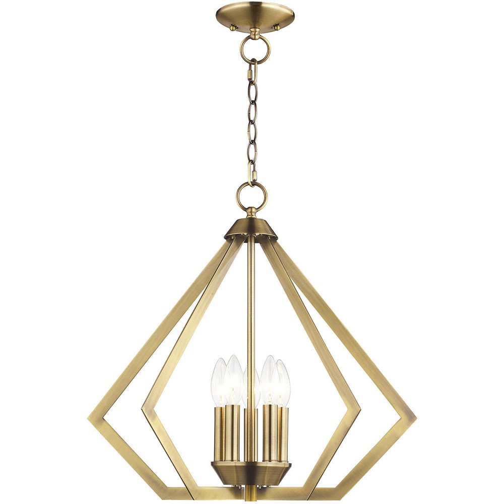 Five Light Dimmable Chandelier With Shades