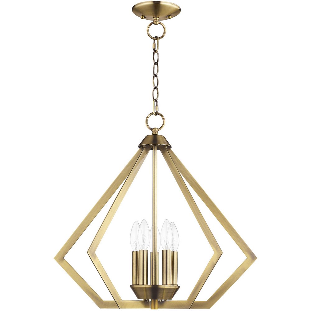 Five Light Dimmable Chandelier With Shades