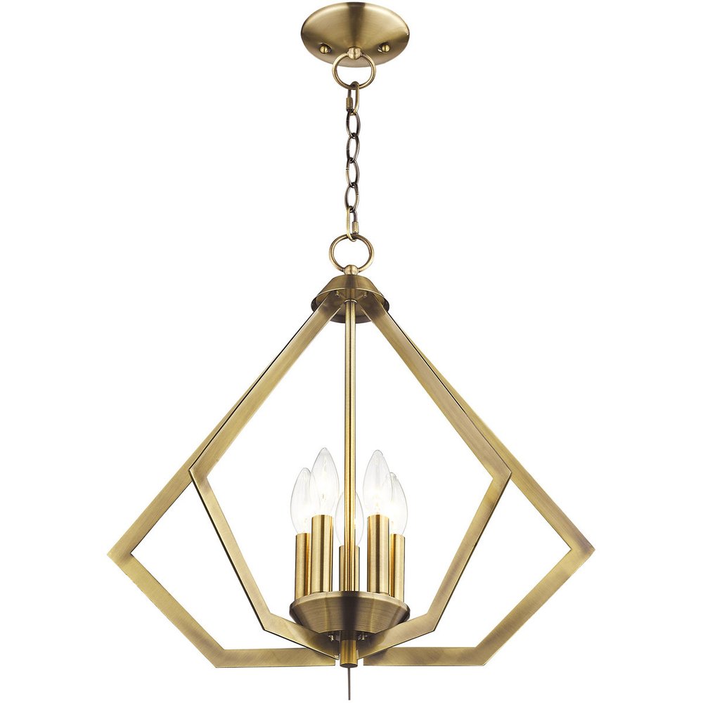 Five Light Dimmable Chandelier With Shades