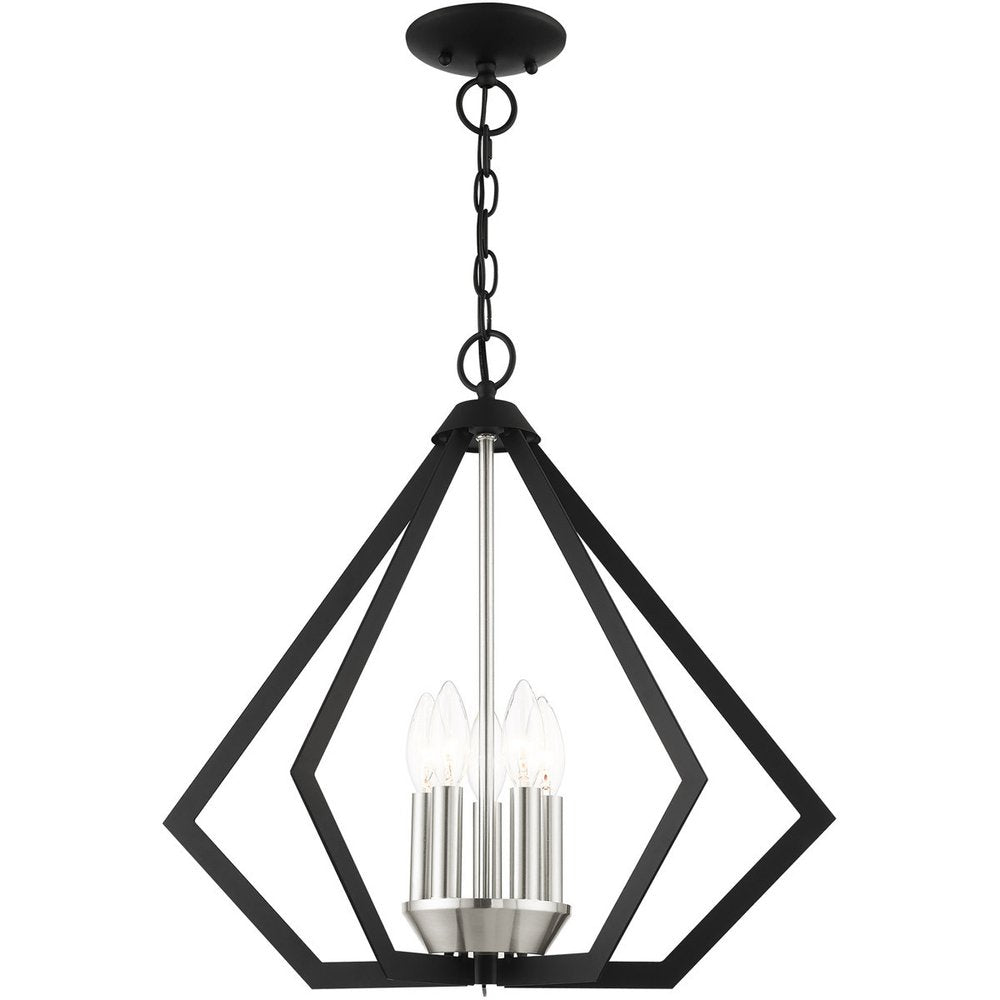 Five Light Dimmable Chandelier With Shades