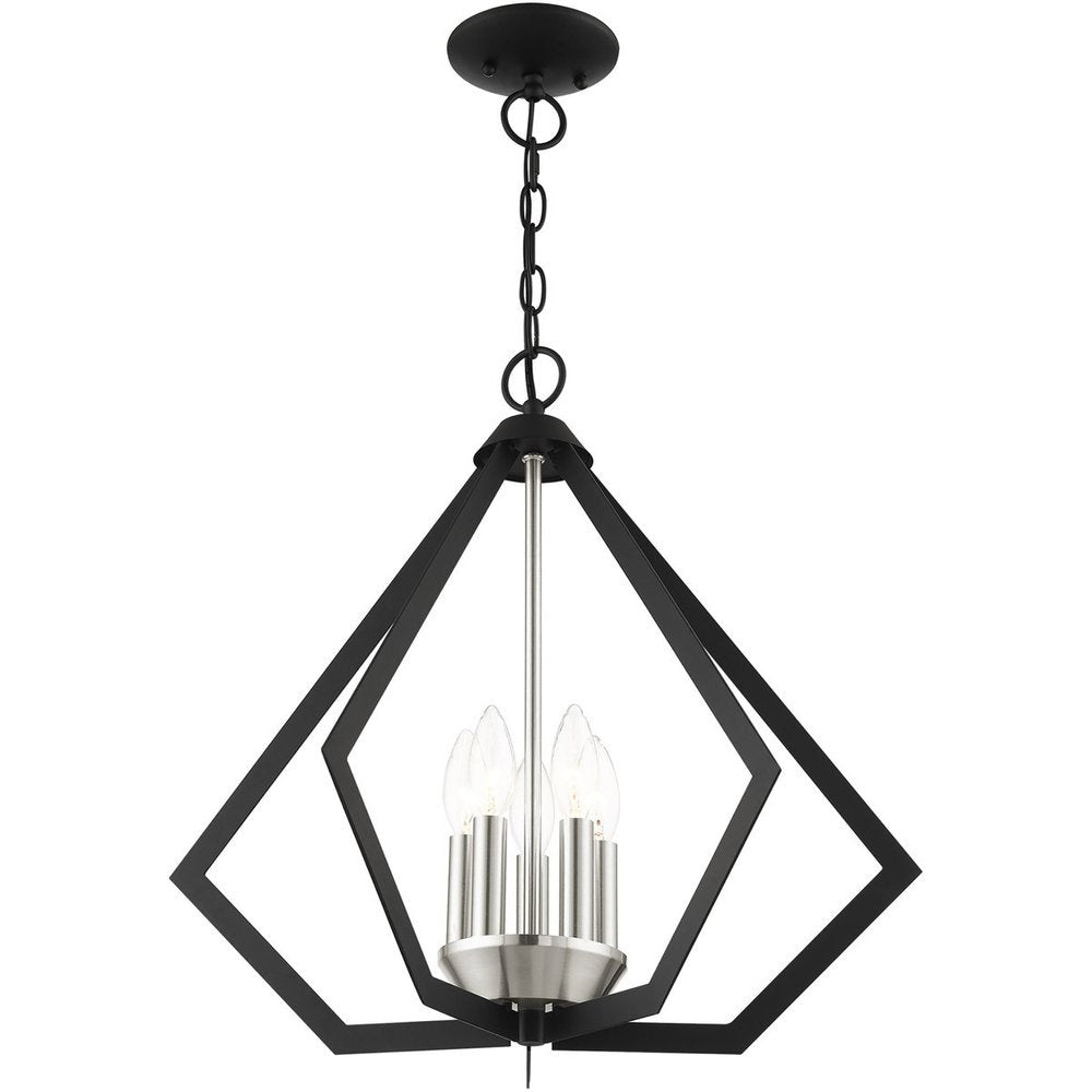 Five Light Dimmable Chandelier With Shades