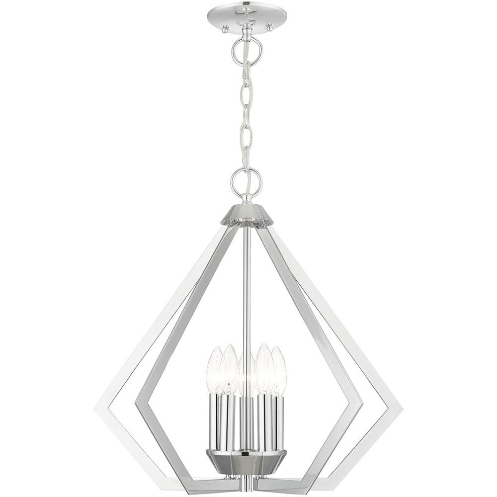 Five Light Dimmable Chandelier With Shades