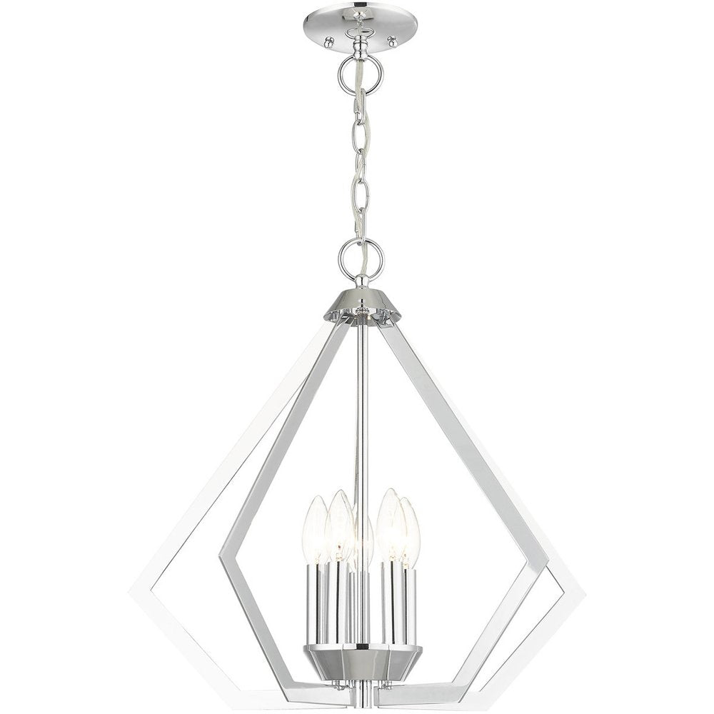 Five Light Dimmable Chandelier With Shades