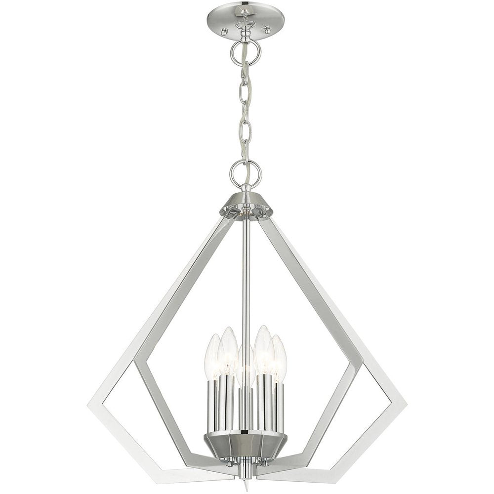 Five Light Dimmable Chandelier With Shades