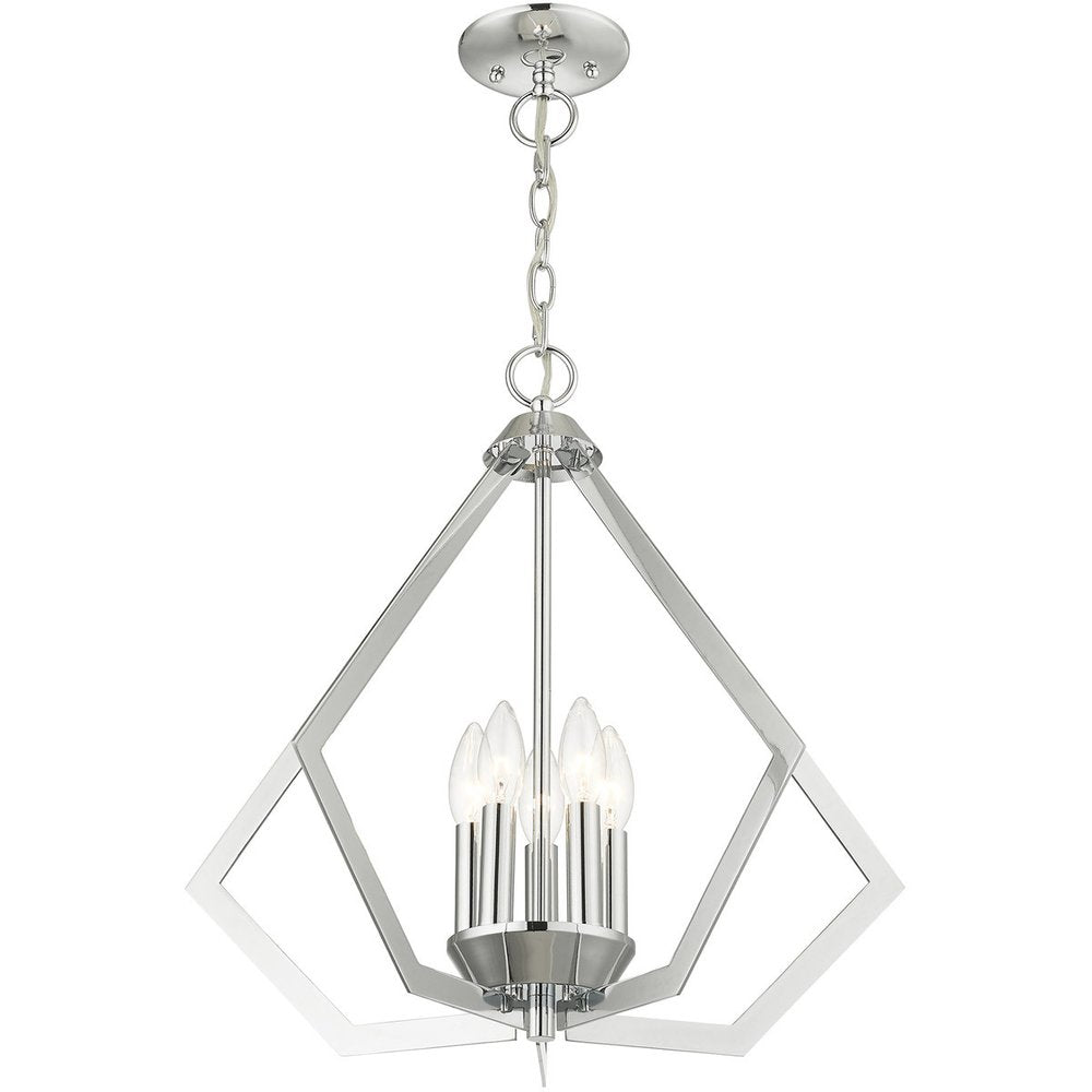 Five Light Dimmable Chandelier With Shades