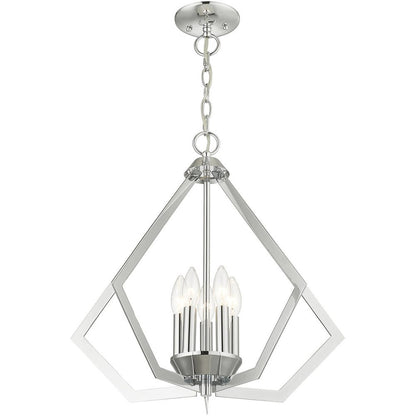 Five Light Dimmable Chandelier With Shades