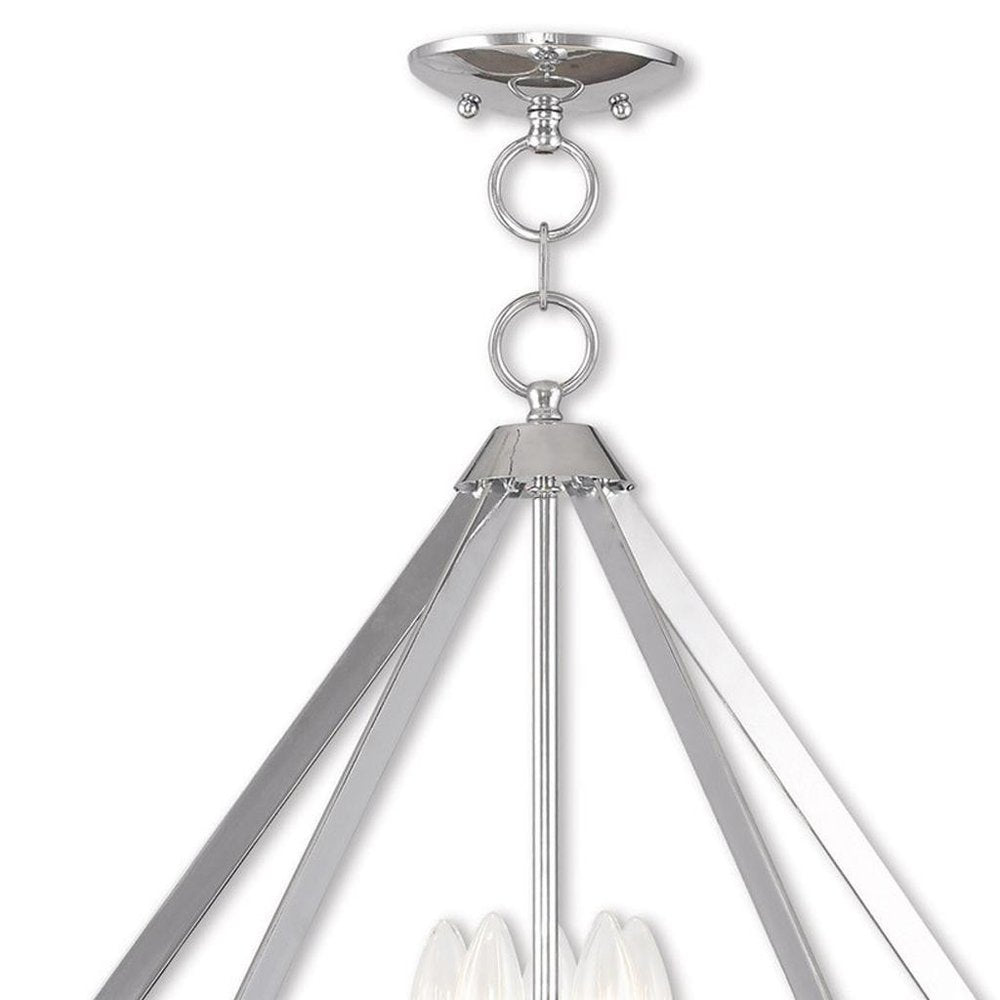 Five Light Dimmable Chandelier With Shades