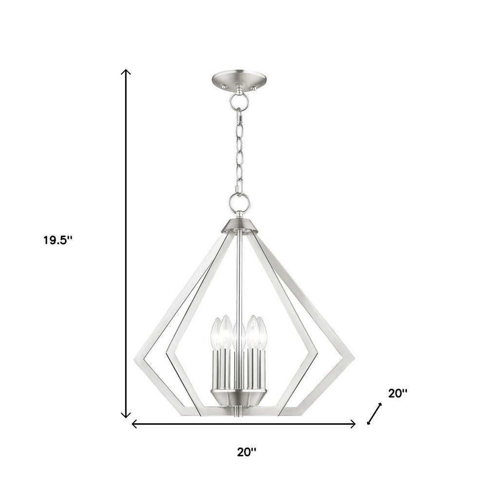 Five Light Dimmable Chandelier With Shades