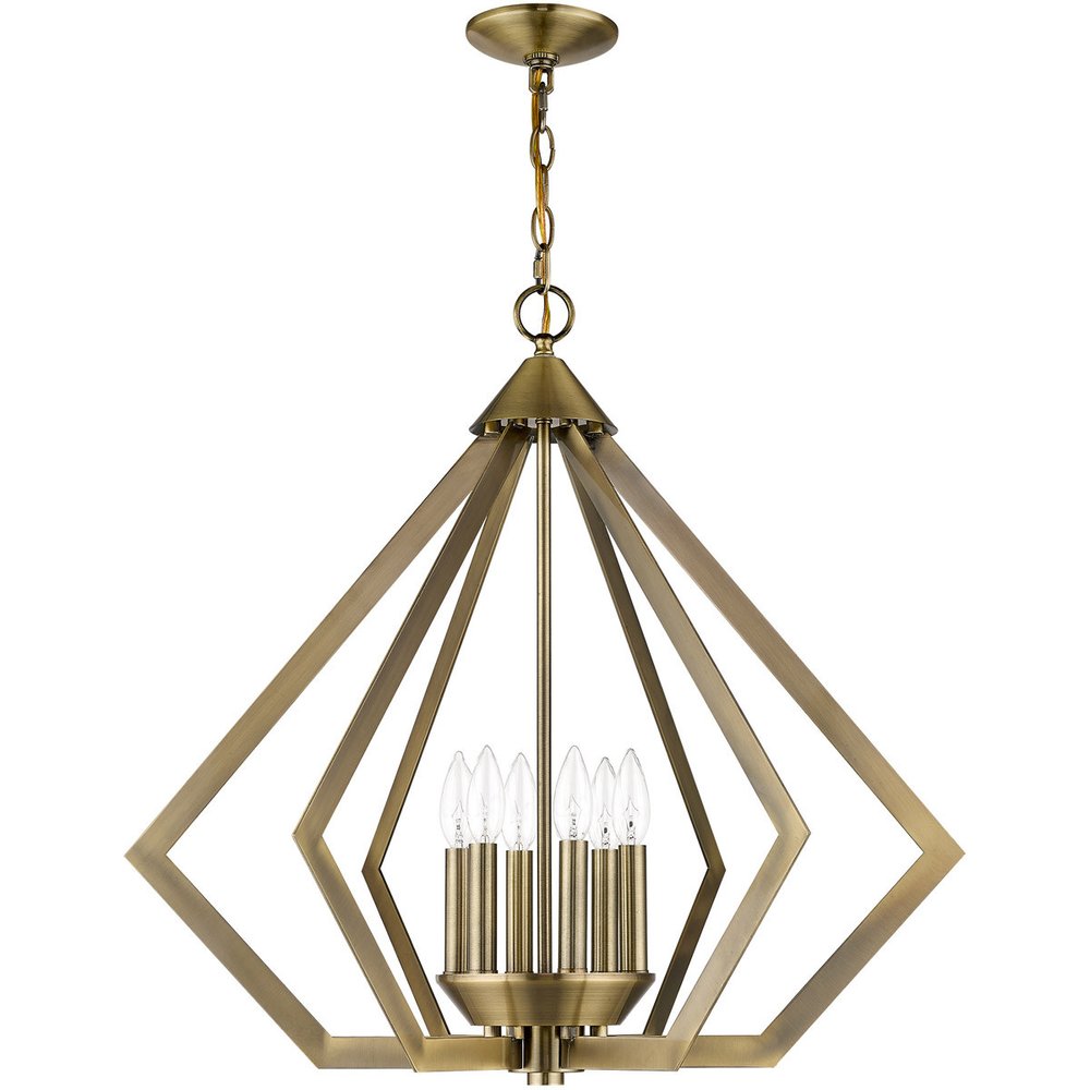 Six Light Dimmable Chandelier With Shades