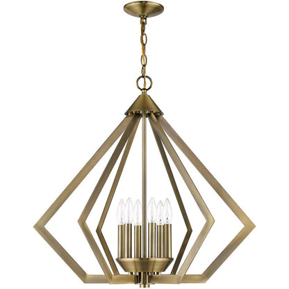 Six Light Dimmable Chandelier With Shades