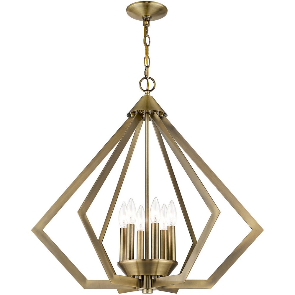 Six Light Dimmable Chandelier With Shades