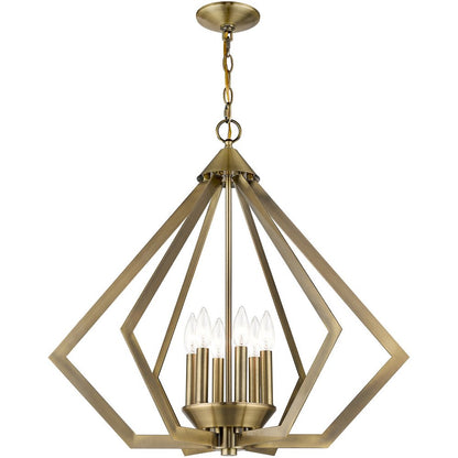 Six Light Dimmable Chandelier With Shades