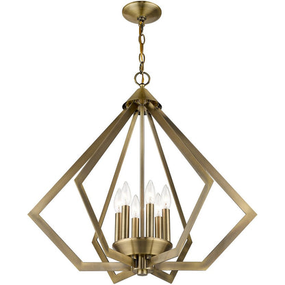 Six Light Dimmable Chandelier With Shades