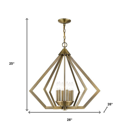 Six Light Dimmable Chandelier With Shades