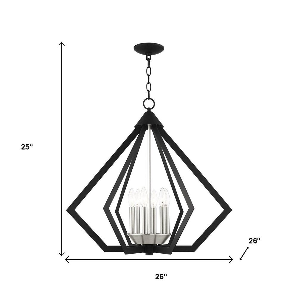 Six Light Dimmable Chandelier With Shades