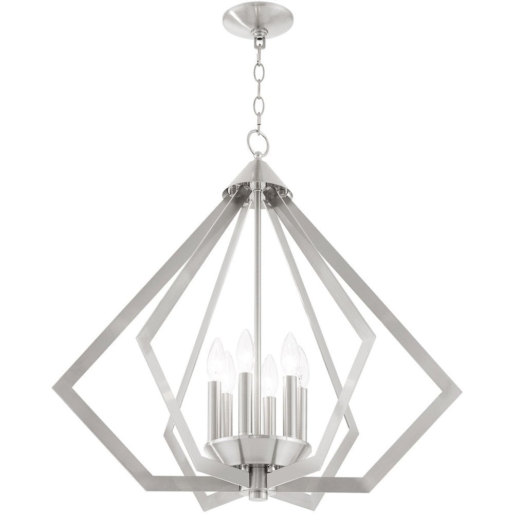 Six Light Dimmable Chandelier With Shades