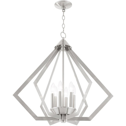 Six Light Dimmable Chandelier With Shades