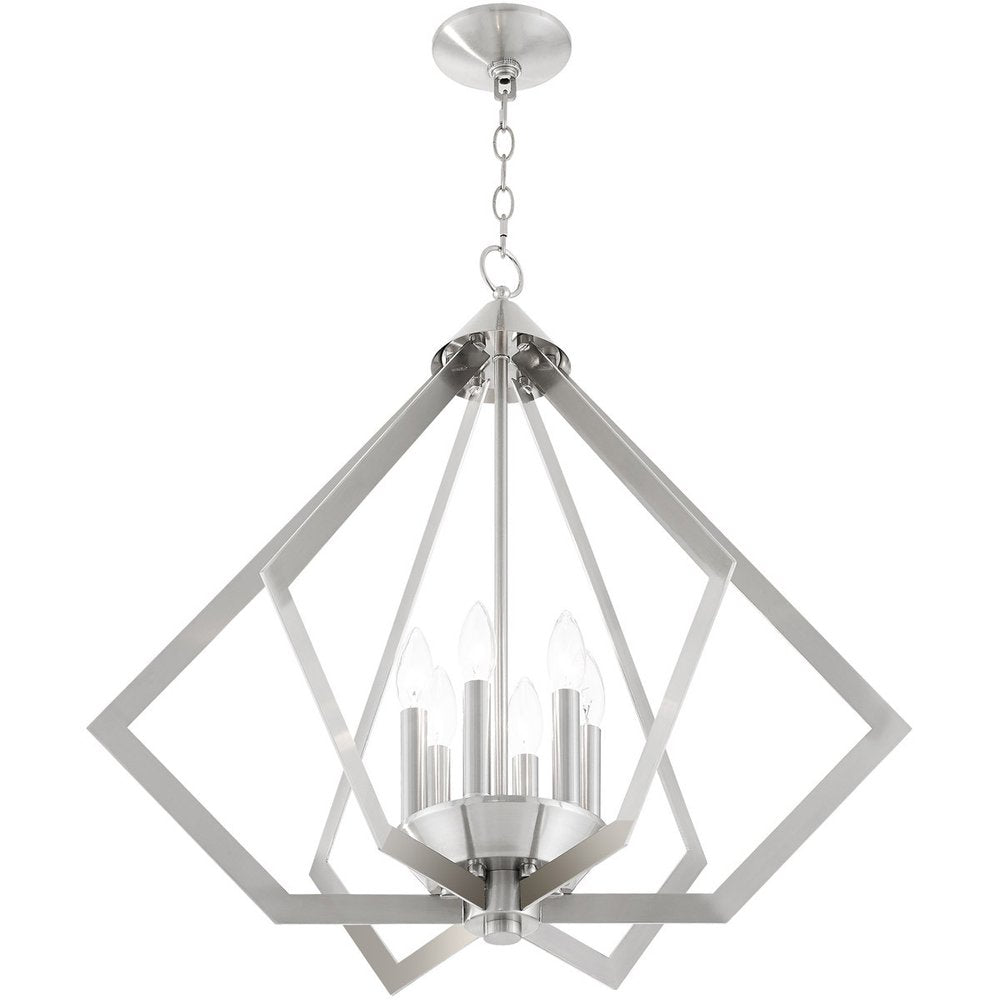 Six Light Dimmable Chandelier With Shades