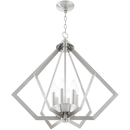 Six Light Dimmable Chandelier With Shades
