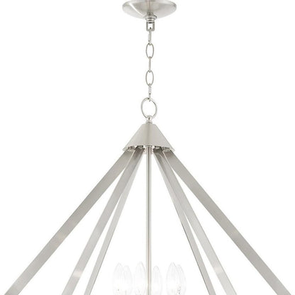 Six Light Dimmable Chandelier With Shades