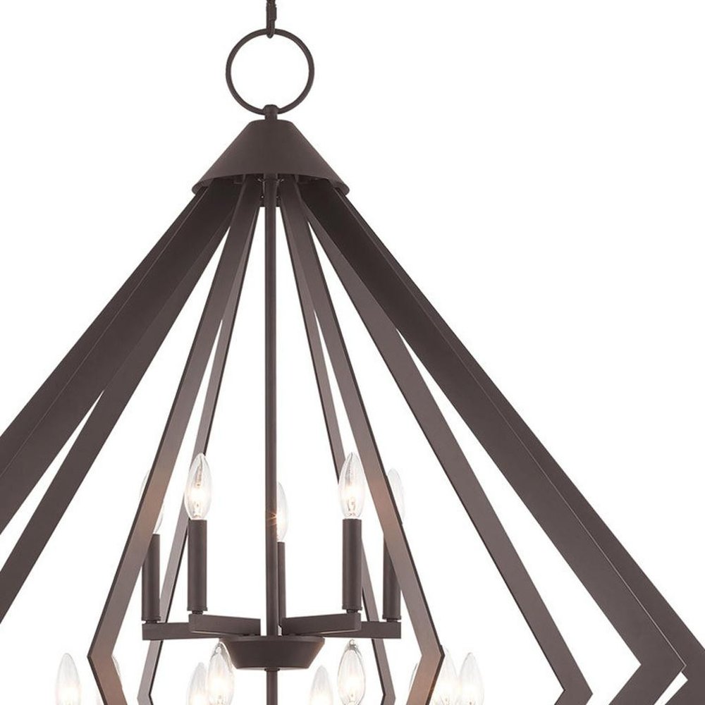 Bronze Multi Light Dimmable Chandelier With Shades