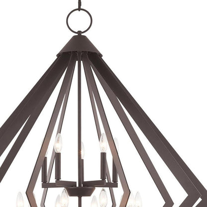 Bronze Multi Light Dimmable Chandelier With Shades