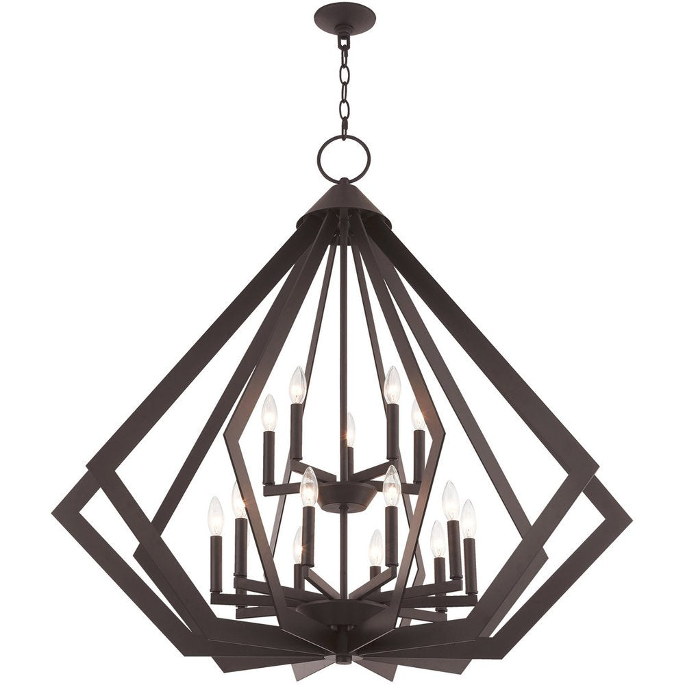 Bronze Multi Light Dimmable Chandelier With Shades