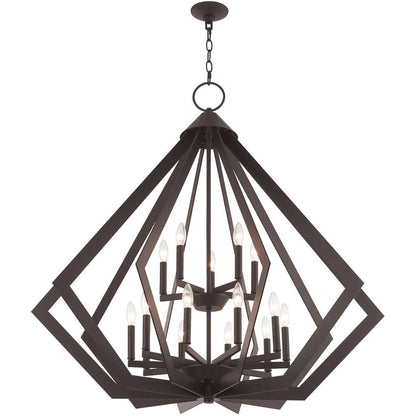 Bronze Multi Light Dimmable Chandelier With Shades