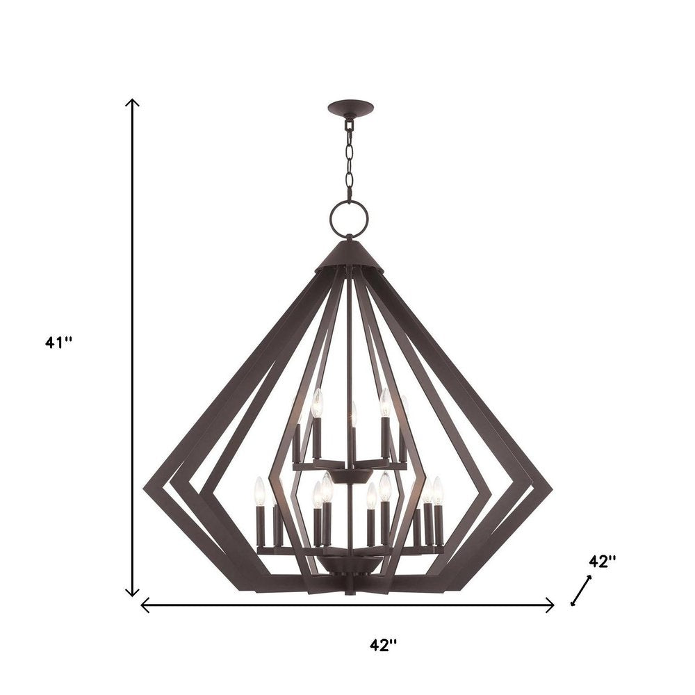 Bronze Multi Light Dimmable Chandelier With Shades