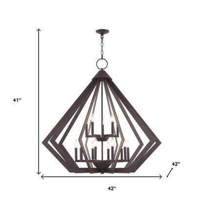 Bronze Multi Light Dimmable Chandelier With Shades