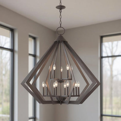 Bronze Multi Light Dimmable Chandelier With Shades