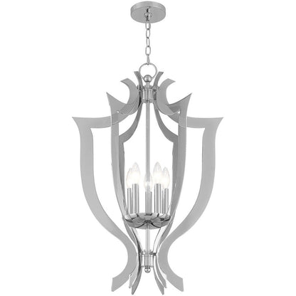 Five Light Dimmable Chandelier With Shades