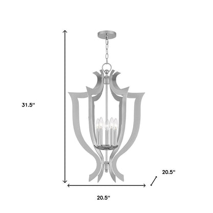 Five Light Dimmable Chandelier With Shades