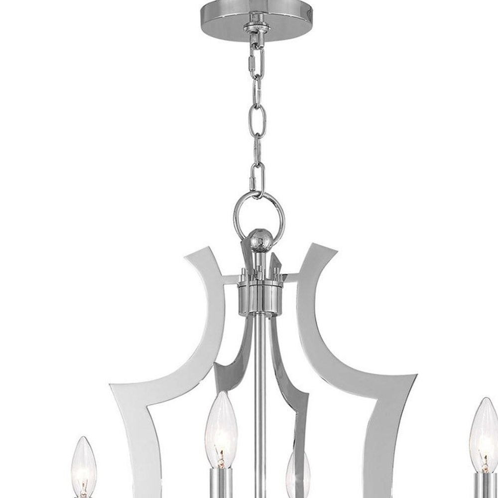 Eight Light Dimmable Chandelier With Shades