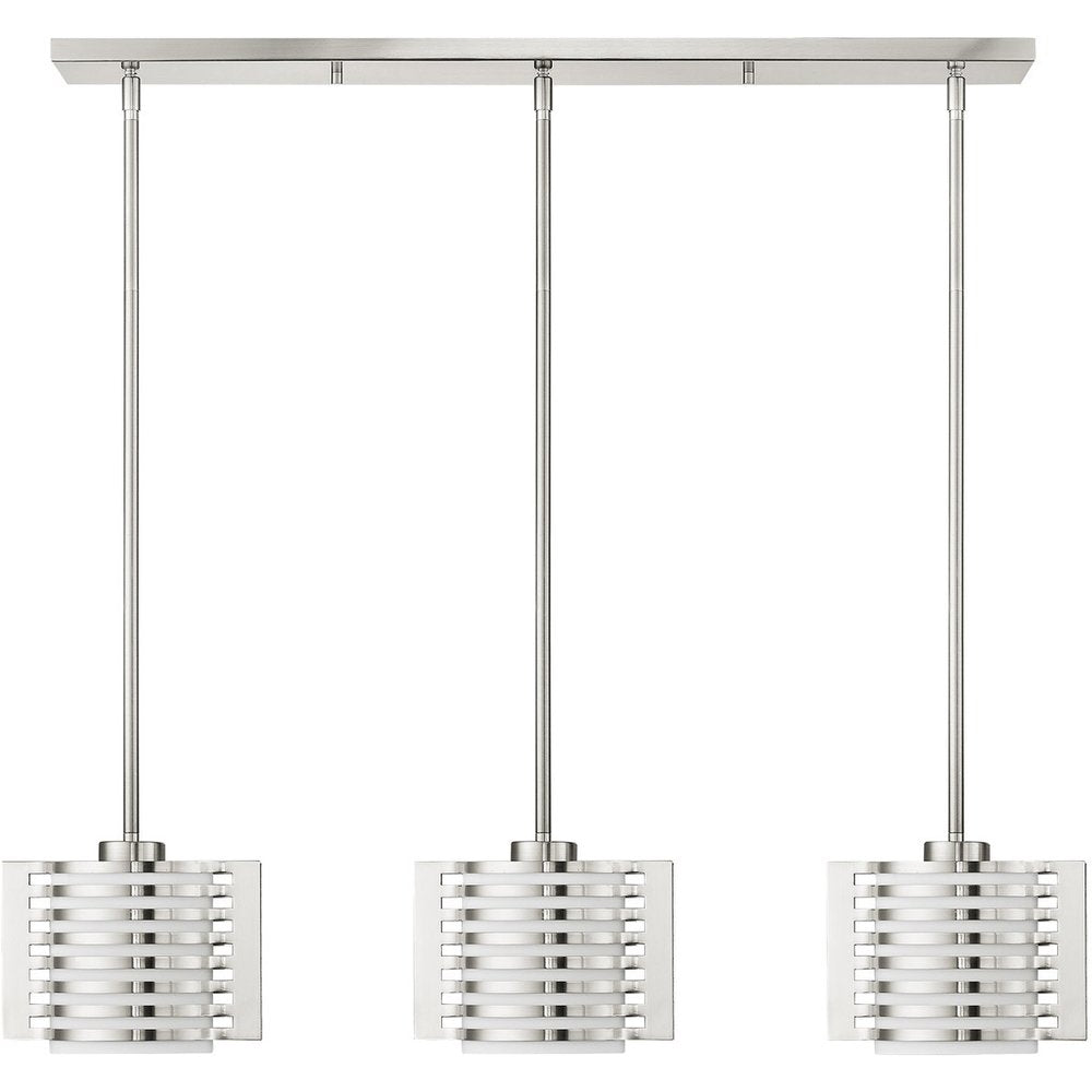 Three Light Dimmable Chandelier With Shades