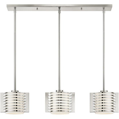 Three Light Dimmable Chandelier With Shades